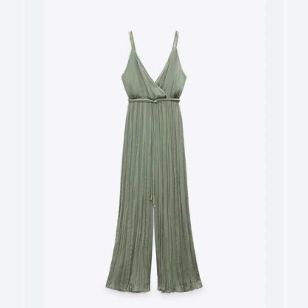 Zara Pleated Soft Satin Jumpsuit